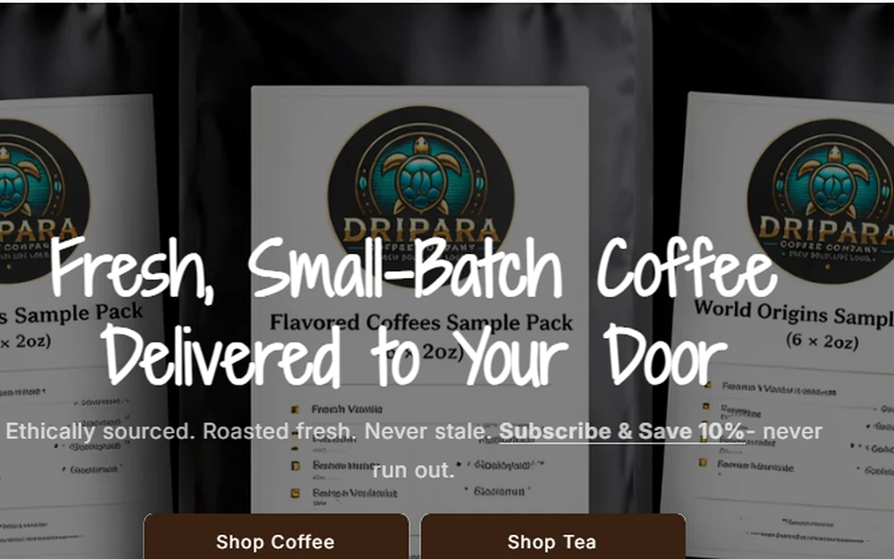 Dripara Coffee Company Shopify store built by Kelot Digital