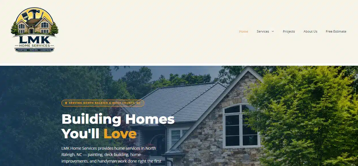 LMK Home Services website designed by Kelot Digital