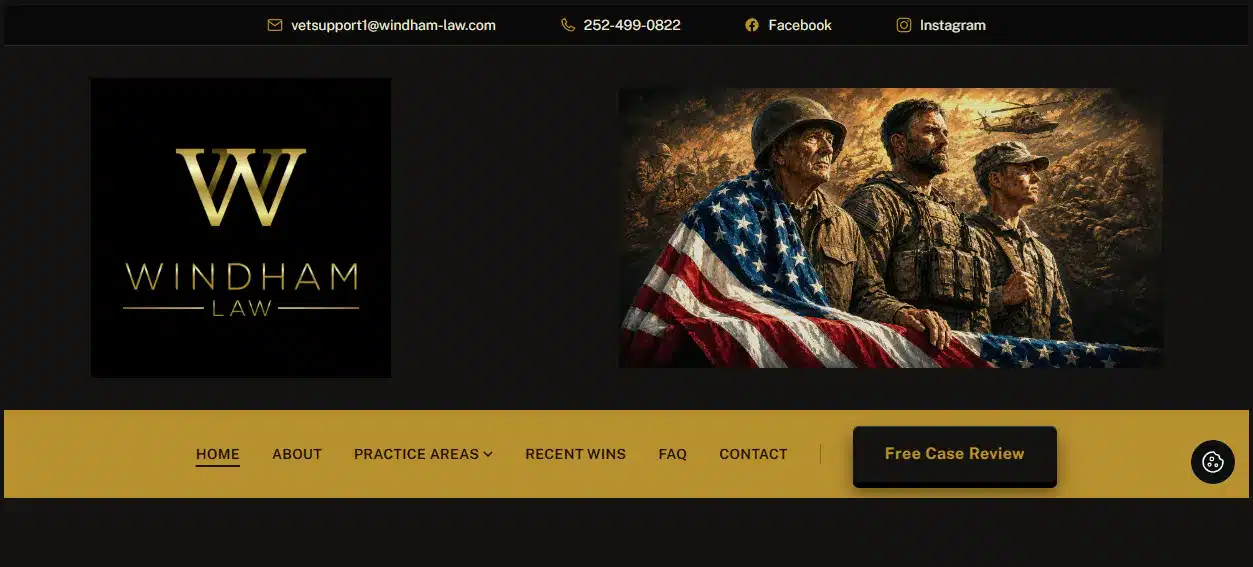Windham Law veterans disability law firm website designed by Kelot Digital